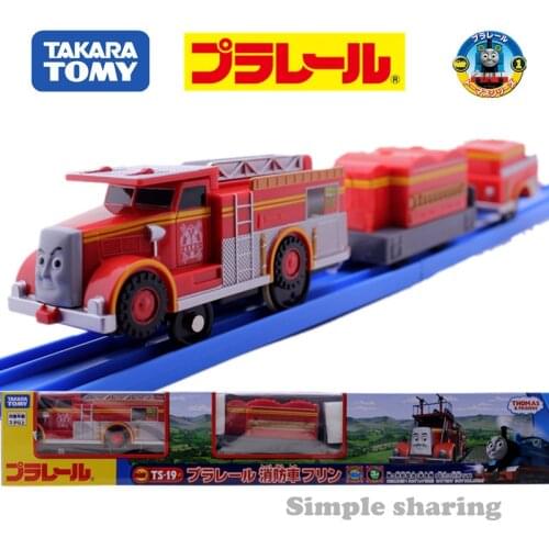 Takara Tomy Tomica Plarail TS-19 Flynn Fire Engine Train Model Kit Diecast Educational Toys Hot Pop Kids Dolls Funny Bauble