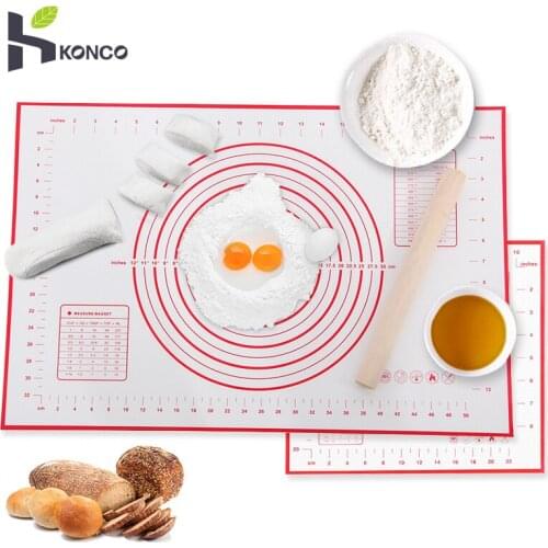 Konco Baking Mats Liners Silicone Pizza Dough Non-Stick Maker Holder Pastry Kitchen Gadgets Cooking Tools Utensils Bakeware