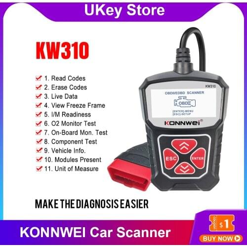 KONNWEI KW310 OBDII Diagnostic Scanner Vehicle Engine Diagnosis Code Reader Automotive Car CAN Scanner Diagnostic Tool PK Elm327