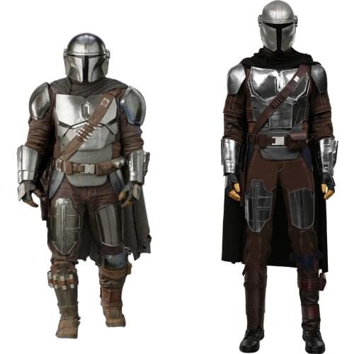 Movie Din Djarin Cosplay Costume Cloak Outfits Halloween Carnival Suit For Adult Custom Size