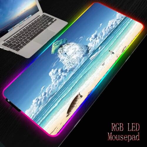 MRGBEST Fantasy Island Clouds Mouse Pad Big Computer Gaming Mousepad Anti-slip Natural Rubber with Locking Edge Gaming Mouse Mat