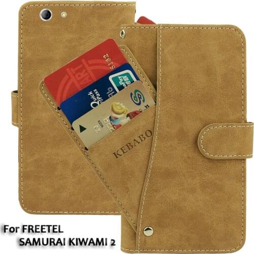 Leather Wallet FREETEL SAMURAI KIWAMI 2 5.7" Case Flip Retro Luxury Front Card Slots Cases Cover Business Magnetic Phone Bags