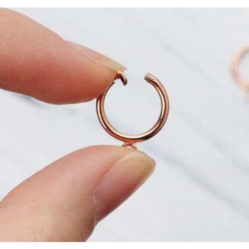 10Pcs Brass Round Hoop Clip with Loop For Earring DIY Charms Jewelry Findings