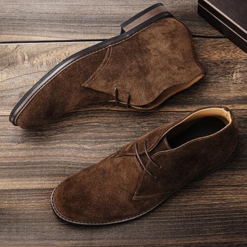 Genuine Leather Men Desert Boots Size 7-12 Retro Suede Leather Men Ankle Boots #KD583