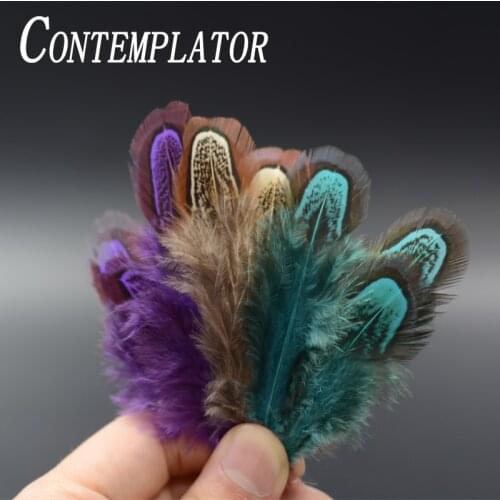 8optional color ringneck pheasant shoulder Patches fly tying feathers 50pcs natural pheasant feather nymph fly fishing materials