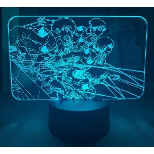 Anime Attack on Titan 3D Night Light Hotsale Team Figurines Nightlight for Kids Bedroom Decor Lighting Child Gift Table Lamp