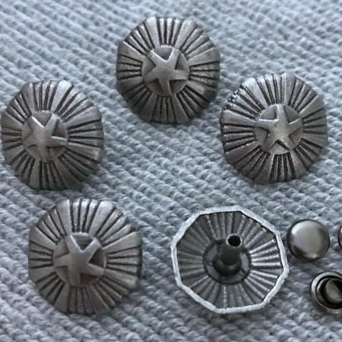 New Coming 50PCS 15MM Antique Silver Round Studs Rivet Punk Round Bottom Studs Spike Shoes Belt Bag Accessorie Leather Craft