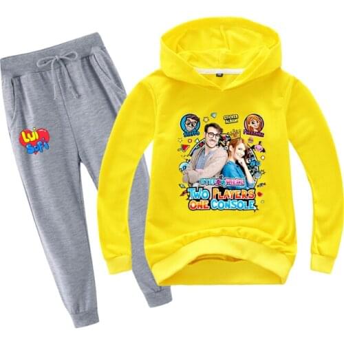 New Fashion Girls Spring Outfits Sets ME CONTRO TE Cartoon Hoodie Kids 2pcs Clothing Hoodies Clothes Boys Cotton Costume T Shirt