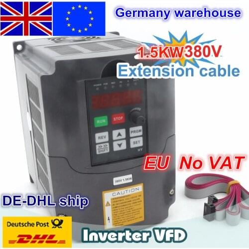 New 1.5kw Variable Frequency Drive VFD Inverter 5A Input 3 phase 220V / 380V& Extension cable control panel box