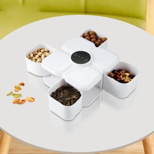 New Smart Candy Box Dried Fruit Box Grid with Cover Intelligent Candy Storage Organizer Box Plastic Lid Organizer Home Storage