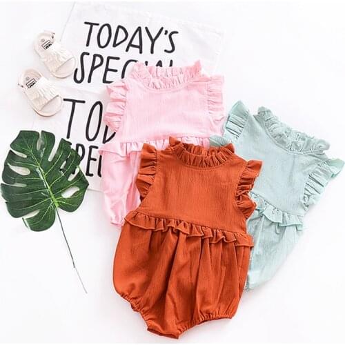 Baby Girl Clothes Baby Bodysuit For Newborns Sleeveless Summer Clothing Babies Romper Jumpsuit Ruffle Outfits Girl Baby Bodysuit