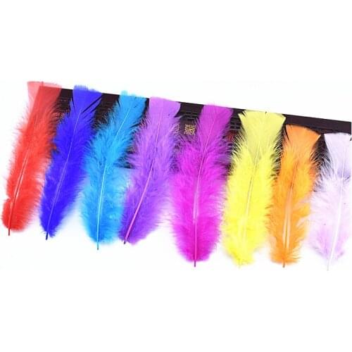 Wholesale 100pcs Flat Turkey/Chicken feather 10-18cm Diy feathers for crafts decor feathers for jewelry making accessories