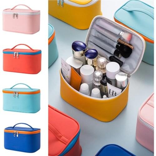 Portable Makeup Bag Travel Cosmetic Bag Women Pouch Pu Leather Bag Waterproof Storage Bag