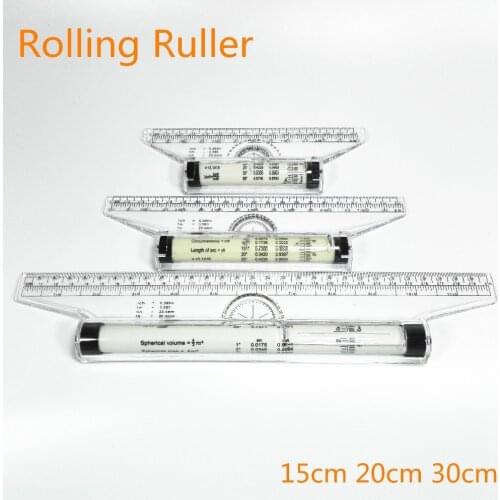 Roll Ruler Parallel Rulers 20/30cm Universal Foot Angle Rule Balancing Scale Drawing Reglas Multi-purpose Rolling Ruler