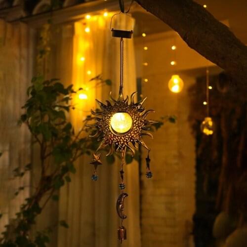 Garden Solar Lights IP55 Waterproof Decoration LED Lights With Wind Bells For Pathway Patio Backyard Lawn And Porch
