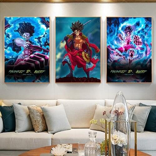 Modern Home Decor Prints Anime Poster One Piece Luffy Cartoon Art Poster Modular Pictures Wall Canvas Painting Room Decoration