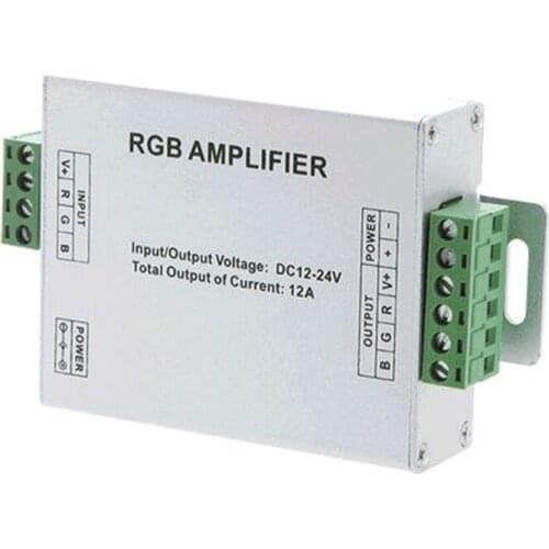 RGBW Amplifier Module 12A /24A Data Signal Repeater 3CH Channels Circuit Aluminum Shell for RGBWW LED Lights Strip