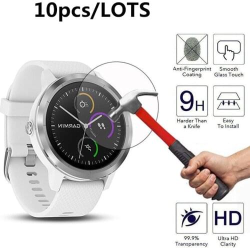 10pcs Tempered Glass Protective Film For Garmin Vivoactive 3 Smart Watch Toughened Screen Protector For Garmin Vivoactive3