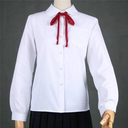 Female school uniform shirt 2019 new type Japanese Orthodox student round neck jk long sleeve shirt school uniform shirt