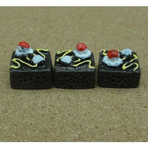 1pcs/lot resin flat back brown ice cake 13mm Cabochons Scrapbooking Hair Bow Center Card Frame Making Craft DIY B003-9