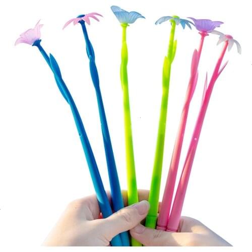 1PCS Cute New Morning Glory Discolored By Light Gel Pen Student Stationery Novelty Gift School Material Office Supplies