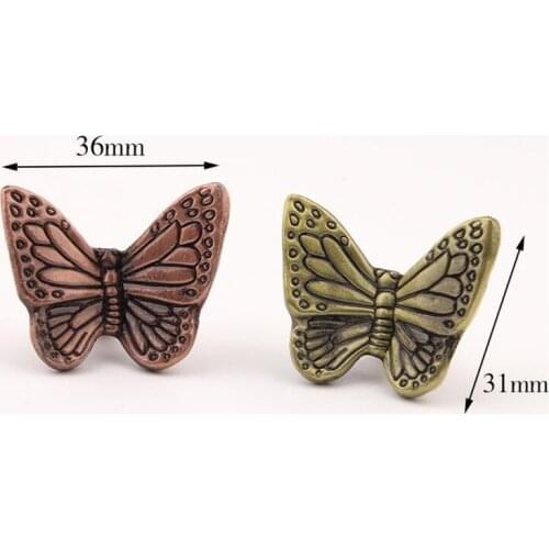 1Pc Antique Creative Butterfly Handle Wire Zinc Alloy Single Hole Drawer Cabinet Wardrobe Home Decoration Vintage Handles