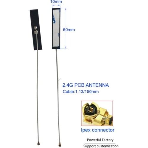 HG 5dBi Internal IPEX MHF4 1.13 Grey cable Black PCB 2.4Ghz Antenna Wifi 10PCS / batch