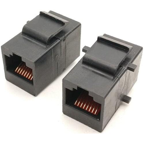 20pcs Cat5 Cat5e RJ45 Connector Plug Socket RJ45 Network Cable Blank Panel Patch RJ45 Extender Plug Joiner Coupler Adapter