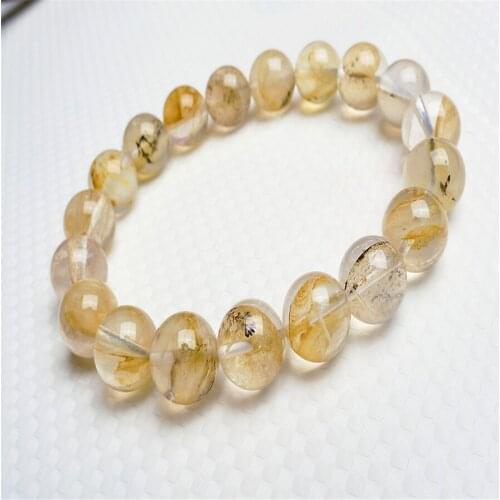 2017 Fashion Charm Bracelet Femme Just One 11mm Natural Petrified Tree Stone Dendrolite Crystal Quartz Round Bead Bracelet