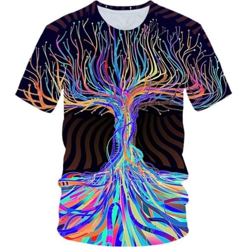 2020 Summer Kids Space Galaxy 3D T-shirt Boys Girls Colorful Paint Tree Printed T shirt Children Birthday Gift Tshirts 4-20 Year