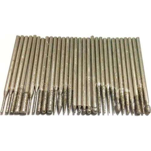 30 pcs/pack,30 kinds of models,For Carving,Grinding, Emery Burs,Diamond tips,Shank diameter:2.35mm