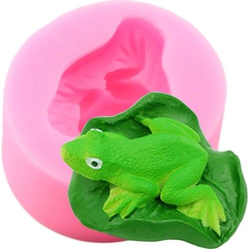 3D Craft Frog Silicone Mold Fondant Cake Decorating Tools Lotus Leaf Candy Clay Chocolate Gumpaste Mold Candle Soap Resin Mould