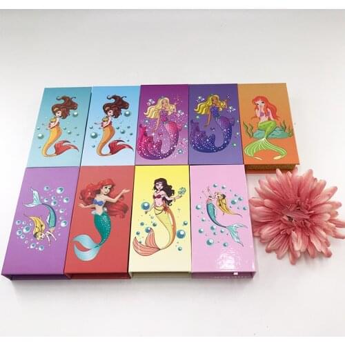 3D Mink Lashes 25MM Lashes with Magnetic Case Mermaid Lash Box Glitter Bling Case Wholesale
