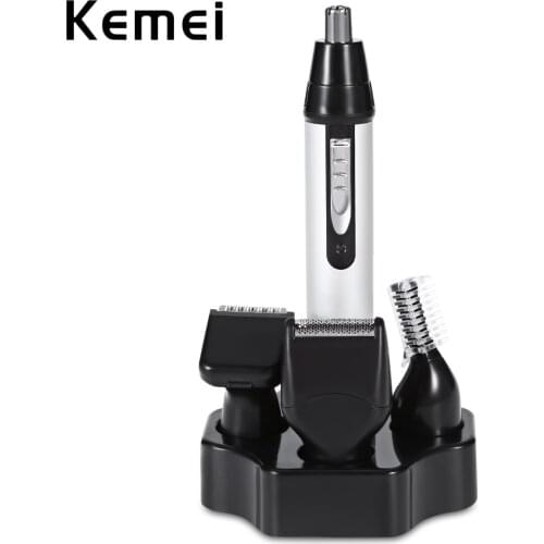 Kemei 4 in 1 New Fashion Rechargeable Nose Beard Ear Eyebrow Hair Trimmer Safe Face Care Razor Clipper For Men