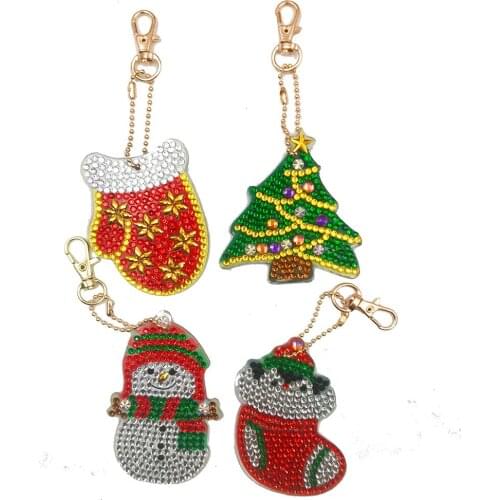 5D diamond painting cute animal DIY keychain diamond bag pendant jewelry mosaic home decoration pattern handmade new year