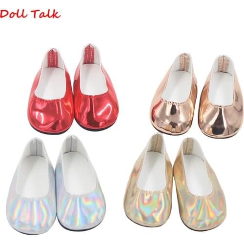 7cm Streamer Doll Shoes Pu+Leather Simple Shoes For 18 Inch american And New Baby Dolls,Girls Toy