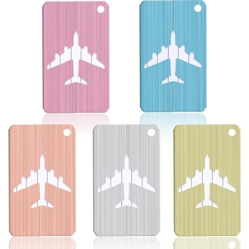 Aluminum Alloy Cruise Aircraft Luggage Tag Baggage Label Travel Suitcase Identifier With Key Chain Ring Outdoor Tool