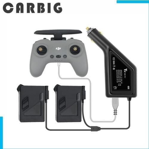 3-IN-1 Car Charger for DJI FPV Combo Drone Battery Remote Controller Charger Portable Fast Outdoor Travel Charging Accessories