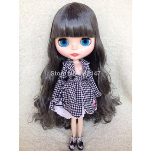 Free shipping Nude dolls(dark gray hair )