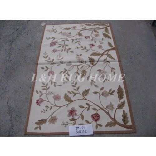 Free shipping small carpet of 3'x5' Aubusson rugs handmade woolen carpets New design light grey