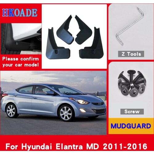 Car Fender Mud Flaps For Hyundai Elantra MD 2011 - 2016 Mudguards Splash Guards Fender Mudflaps Car Fender Accessories