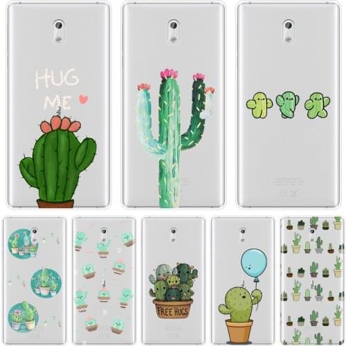 TPU Case For Nokia 8 6 5 3 2 1 Cactus Floral Green Plants Flower Kawaii Silicone Soft Back Cover For Nokia 7 Plus X6 Phone Case