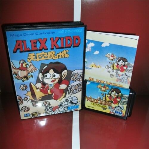 Alex Kidd Tenkuu Majou Japan Cover with Box and Manual for MD MegaDrive Genesis Video Game Console 16 bit MD card