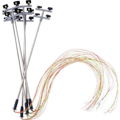 CNIM Hot 1:100 Ho Scale 4 Led Street Lights Scenery Mini Lamppost For Sand Table Model Model Street Lights