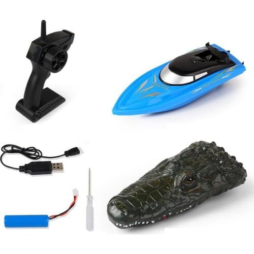 Kid 2.4G Simulation Crocodile Electric RC Speed Boat Summer Water Float Spoof Toy