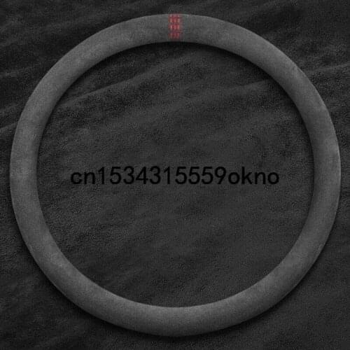 For Lada Vesta Toscana RIVA Samara Nova Niva Nadeschda Circular Black Alcantara Suede Car Steering Wheel Cover Car Accessories