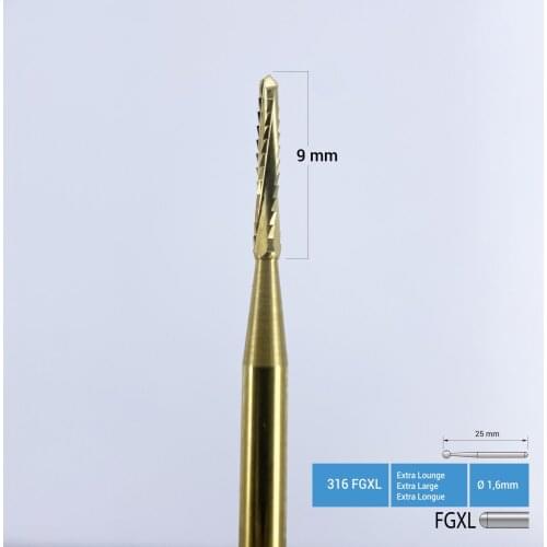 Frank Dental Titanium Coated Carbide Lindeman Surgery Burs - Bone Cutter Bur - Lindemann Bone Cutter Bur - Bone Cutter 162 FGXL