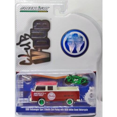 Green light 1:64 1968 VW Van T2 Diecast Collection of Die-casting Simulation Alloy Model Car Children Toys