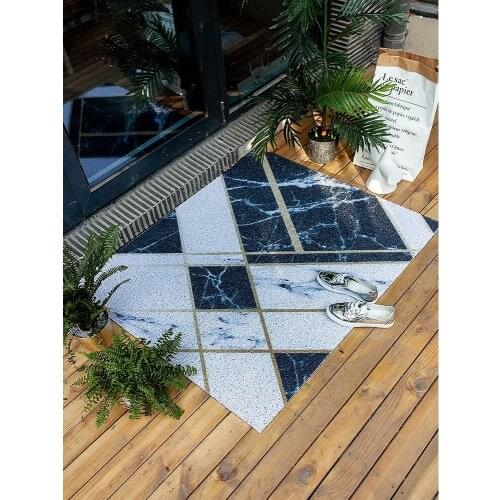 Nordic marble style Entrance hall carpet PVC wire loop mat INS geometric Door mat Living room floor mat bathroom non-slip rug