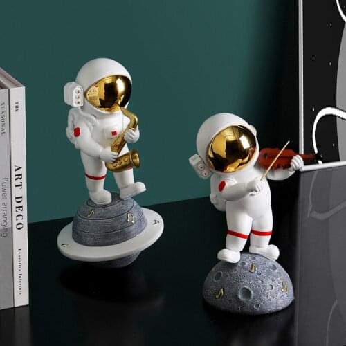 Creative Space astronaut band Statue Resin sculpture Crafts Simple Living Room Ornaments Home Office Store Decors Decorations